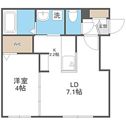 シティレジデンス福住 4階1LDKの間取り