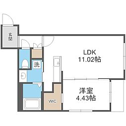 ラ・シュエットドルチェ 2階1LDKの間取り