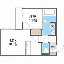 Ｐｏｍｍｅｒａｉｅ北円山 4階1LDKの間取り