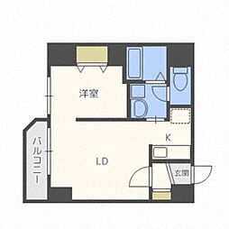 レジデンスタワー札幌 8階1DKの間取り