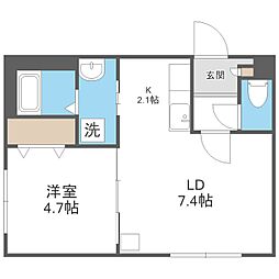 ルチアーノ白石 4階1LDKの間取り