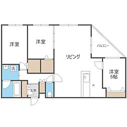 カカオ円山 2階3LDKの間取り
