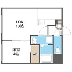 オルセーフラット西町南 3階1LDKの間取り