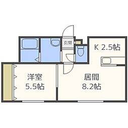 ドルチェヴィータ 3階1LDKの間取り