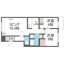 ＮＲＪニシオカ 4階2LDKの間取り