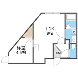 ＮＯＲＴＨ　ＬＩＦＥ美園 3階1LDKの間取り