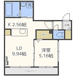 ＨＧＳサウス11 5階1LDKの間取り