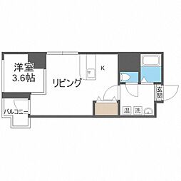 カルフール大通東 4階1LDKの間取り