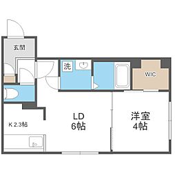 Ｓａｎｒｅｍｏ豊平 4階1LDKの間取り