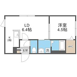 ラグジースペースＳ13 2階1LDKの間取り