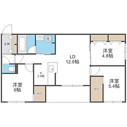 Ｇａｒｂｏ月寒 1階3LDKの間取り