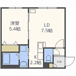 シティレジデンス平岸 4階1LDKの間取り