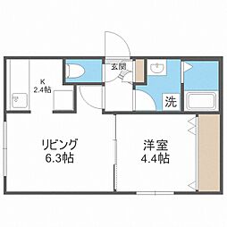 エルフ11 1階1LDKの間取り