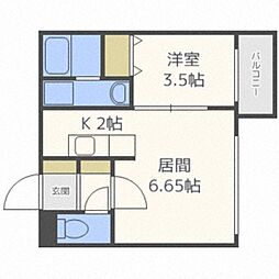 アスパイア琴似 4階1DKの間取り