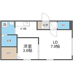 Bellissimomiyanosawa 1LDKの間取図画像