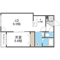 グランスター9 1LDKの間取図画像