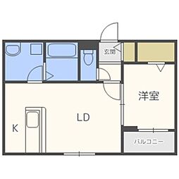 ange-sentier 1LDKの間取図画像