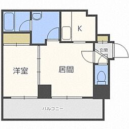 クレア北24条 1LDKの間取図画像