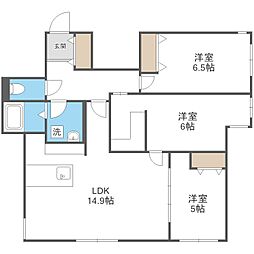 レブニーズ ザ・レジデンス 宮の森 3LDKの間取図画像