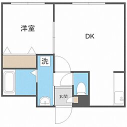 BORN1214 1LDKの間取図画像