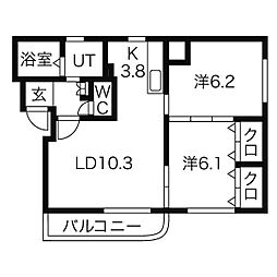 アトレ福住 2LDKの間取図画像