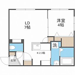 SOLIS 1LDKの間取図画像