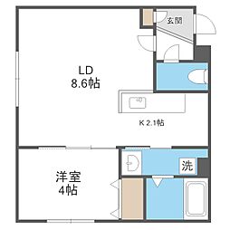 ル・ファール学園前 1LDKの間取図画像