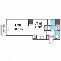 ビッグタワー大通公園 1LDKの間取図画像