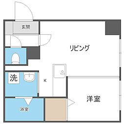 ガレリアN13 1DKの間取図画像
