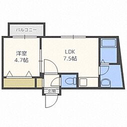 カハラコート4th 1DKの間取図画像