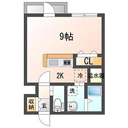 スペチアーレ札幌 1Kの間取図画像