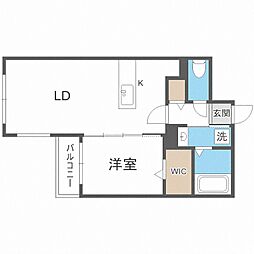 CARRERA行啓通 1LDKの間取図画像