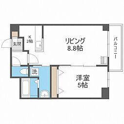 オリオンコート 1LDKの間取図画像