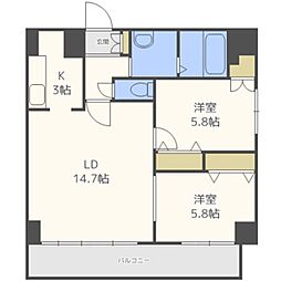 ハイムエルデZW 2LDKの間取図画像