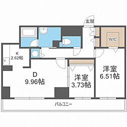 レシディア大通り西 2LDKの間取図画像
