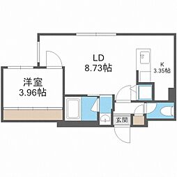 ARISTO北7条 1LDKの間取図画像