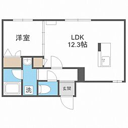 エルシア北2条 1LDKの間取図画像