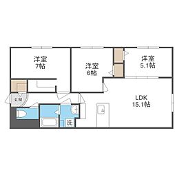 COMSAP南17条 3LDKの間取図画像