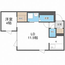 ブルーイング本町 1LDKの間取図画像