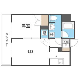 ラフィネタワー札幌南3条 1LDKの間取図画像
