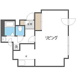 ワイエム南平岸 1Kの間取図画像