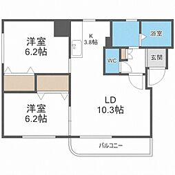 アトレ福住 2LDKの間取図画像