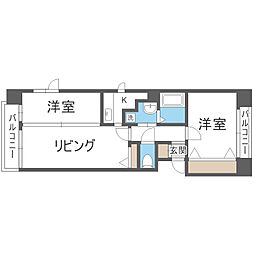 ルラシオン北9条通 2LDKの間取図画像