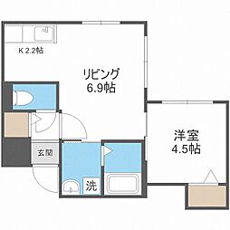 ラ・パールドビジュ 1LDKの間取図画像