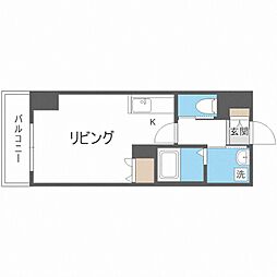 アルファスクエア北15条 1Kの間取図画像