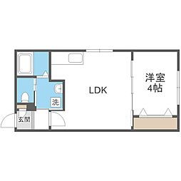ラフィーネ医大前 1LDKの間取図画像