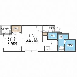 LOTUS大通公園 1LDKの間取図画像