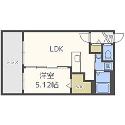 ティエラ二十四軒 1LDKの間取図画像