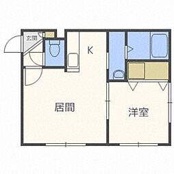 ルグラン宮の沢 1LDKの間取図画像