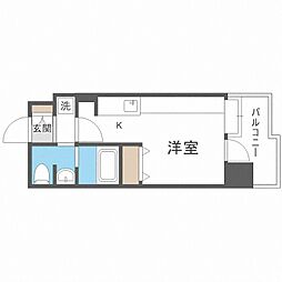 アヴィータ410 1Kの間取図画像